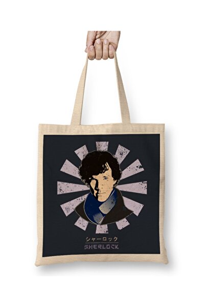 Baskı Dükkanı Sherlock retro japanska tkanina Torba duga Sa ručkom