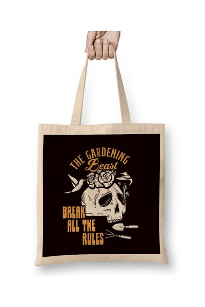 Baskı Dükkanı Gardening Beast Gardener Garden Plnats Flowers Nature Lawn υφασμάτινη τσάντα με μακριά λαβή