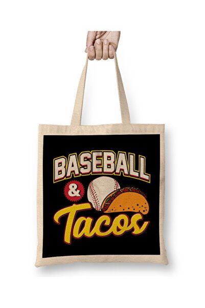 Baskı Dükkanı Bejzbol i takosi, smešni sportista opsednut takosima, tkanina T...