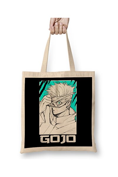 Baskı Dükkanı Gojo Satoru Jujutsu Kaisen Πορτραίτο Tote Bag Long Handle