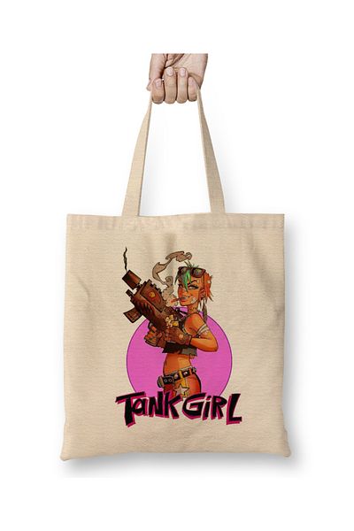 Baskı Dükkanı Tank Girl υφασμάτινη τσάντα με μακριά λαβή