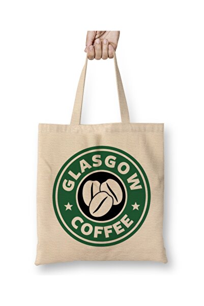 Baskı Dükkanı حقيبة حمل قهوة جلاسكو بمقبض طويل