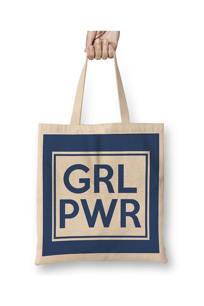Baskı Dükkanı Υφασμάτινη τσάντα Grl Pwr με μακριά λαβή