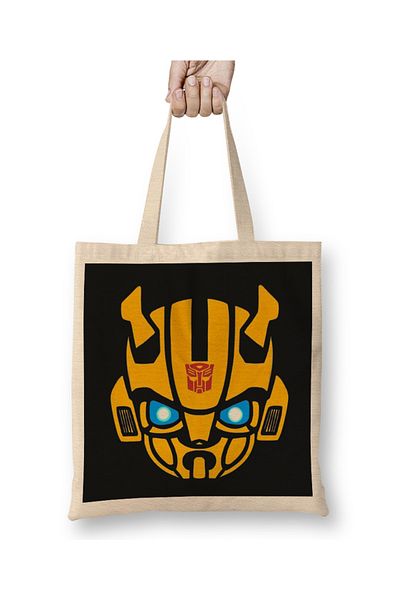 Baskı Dükkanı Bumblebee Transformes 01 υφασμάτινη τσάντα με μακριά λαβή