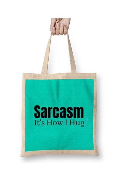 Baskı Dükkanı Sarcasm Funny Comment Quotes Gift - Sarcastic Women And Men Humorous Saying Geantă de pânză cu mâner lung