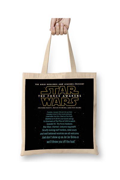 Baskı Dükkanı Star Wars Opening Crawl 04 υφασμάτινη τσάντα με μακριά λαβή