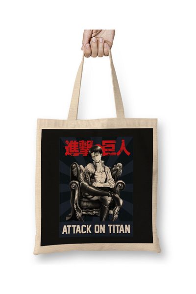 Baskı Dükkanı Attack On Titan Levi 02 υφασμάτινη τσάντα με μακριά λαβή