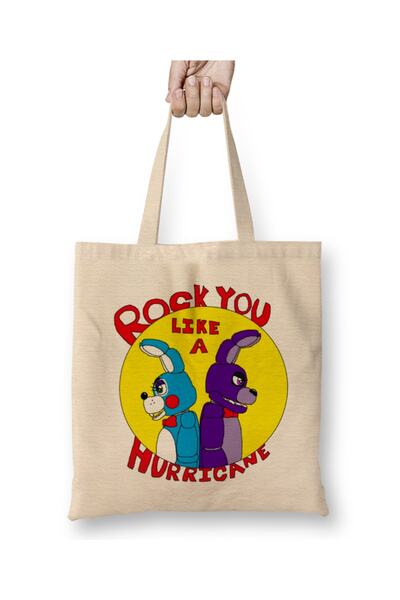 Baskı Dükkanı Fnaf Bonnie Rock You like A Hurricane Bonnie Cloth Torba Long S...