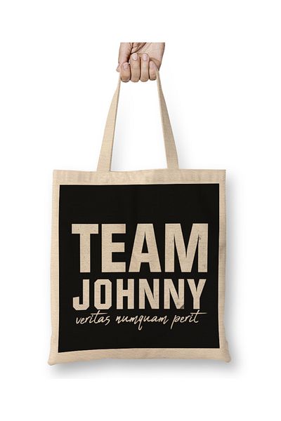 Baskı Dükkanı Team Johnny Veritas Numquam Perit υφασμάτινη τσάντα με μακριά λαβή