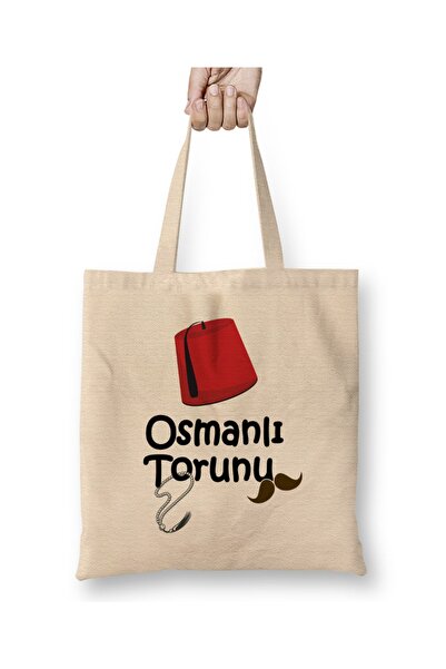Baskı Dükkanı Osmanska tkanina za unuka Torba duga Sa ručkom