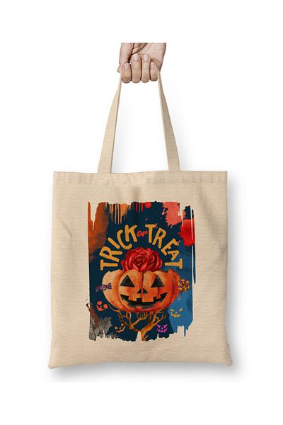 Baskı Dükkanı Trick Or Treat 02 υφασμάτινη τσάντα με μακριά λαβή