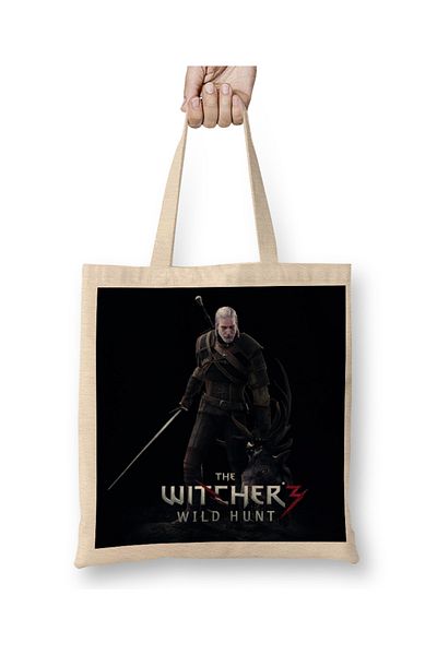 Baskı Dükkanı The Witcher 06 υφασμάτινη τσάντα μακριά λαβή
