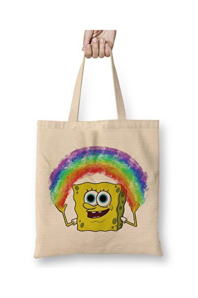 Baskı Dükkanı Spongebob Dugina Spongebob Krpa Torba Duga Sa ručkom