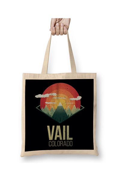 Baskı Dükkanı Geantă din pânză Vail Colorado 02 cu mâner lung