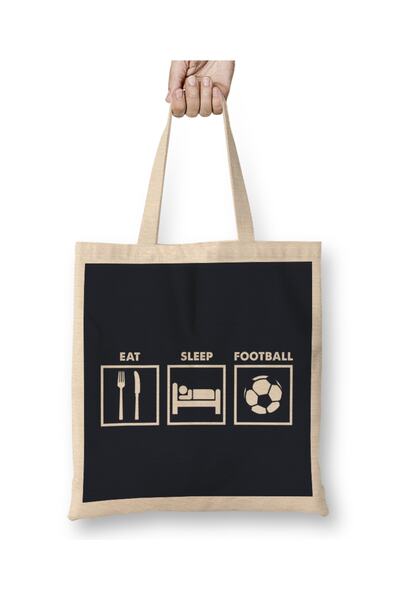 Baskı Dükkanı Jedi Spavaj Fudbal Ponavljaj 2 Tkanina Torba Duga Sa ručkom