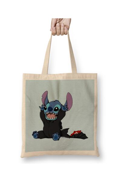 Baskı Dükkanı Stich Bez Çanta Uzun Saplı