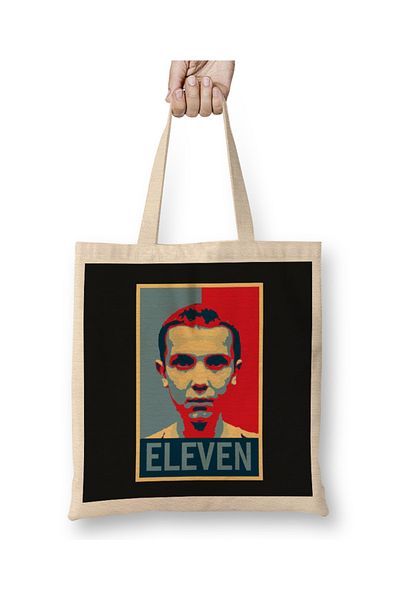 Baskı Dükkanı Stranger Things Eleven 04 υφασμάτινη τσάντα με μακριά λαβή
