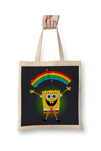 Baskı Dükkanı Spongebob Rainbow Spongebob 01 Tkanina Torba Duga Sa ručkom
