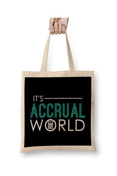 Baskı Dükkanı To je Accrual World Awesome Accounting Cloth Torba Long Sa ručkom