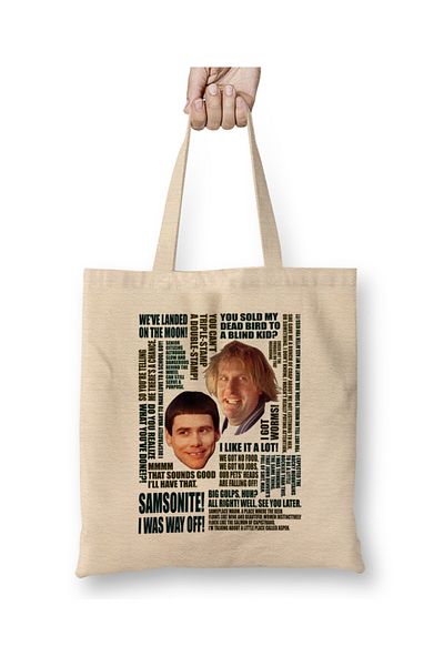 Baskı Dükkanı Dumb And Dumber Quotes υφασμάτινη τσάντα με μακριά λαβή