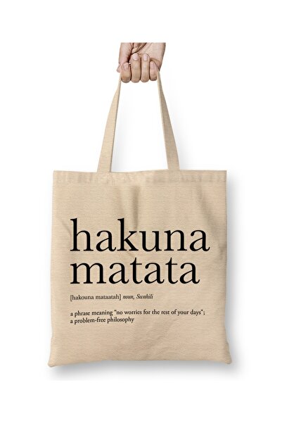 Baskı Dükkanı Hakuna Matata 04 Tkanina Torba Duga Sa ručkom