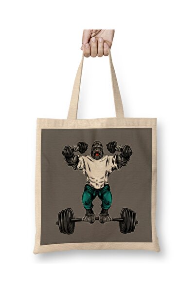Baskı Dükkanı Gorilla Fitness tkanina Torba dugačka Sa ručkom