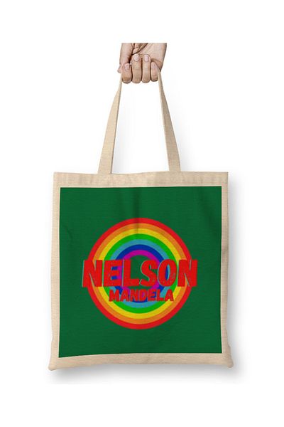 Baskı Dükkanı Nelson Mandela Quotes Art Gift - Vintage ρετρό στυλ υφασμάτινη τσάντα με μακριά λαβή