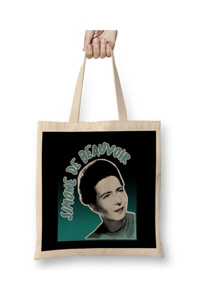 Baskı Dükkanı Feministkinja Simon de Bovoar Originalna stilizovana retro graf...