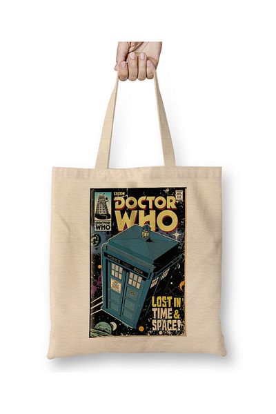 Baskı Dükkanı Geantă din pânză Doctor Who The Fourte cu mâner lung