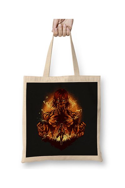 Baskı Dükkanı Attack Of Titan Attack of Eren υφασμάτινη τσάντα με μακριά λαβή