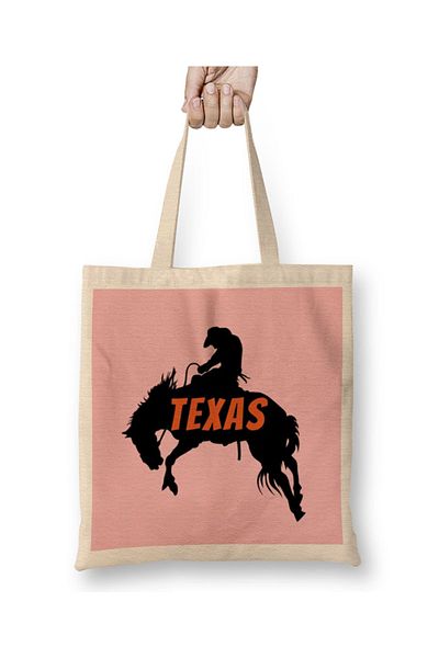 Baskı Dükkanı Geantă retro din pânză Texas Vintage cu mâner lung