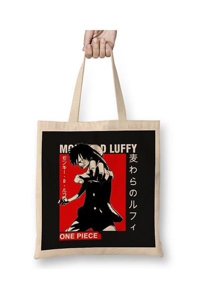 Baskı Dükkanı One Piece Luffy 07 υφασμάτινη τσάντα μακριά λαβή