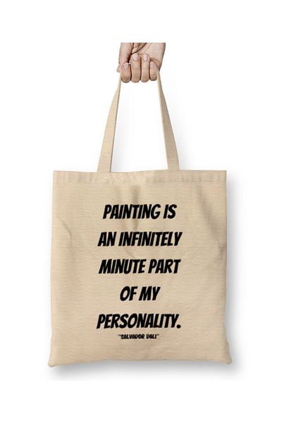 Baskı Dükkanı Salvador Dali Quotes Gift- Vintage ρετρό υφασμάτινη τσάντα σε στυλ ουράνιου τόξου με μακριά λαβή