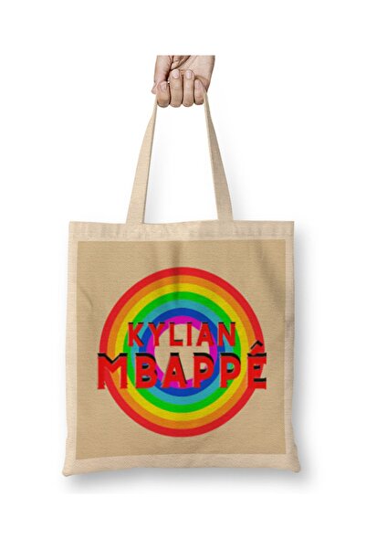 Baskı Dükkanı Kylian Mbappé - Vintage retro platno u duginom stilu Torba dugo...