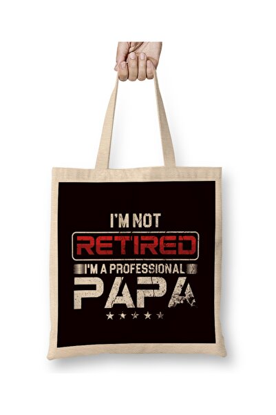 Baskı Dükkanı Nije u penziji Profesionalac Tata Tata Deda Djed Tkanina Torba ...