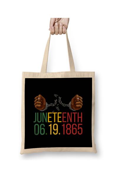 Baskı Dükkanı DECA Juneteenth Juneteenth Juneteenth 1865 Tkanina Torba Duga S...