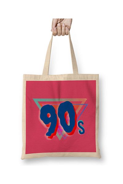 Baskı Dükkanı Anii 90 Vintage Retro Design Slogan Style Art- Tv Kid Filme Geantă din pânză Mâner lung