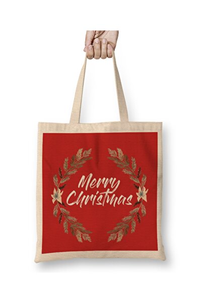 Baskı Dükkanı Novogodišnji novogodišnji koncept Srećan Božić Cvjetna tkanina ...