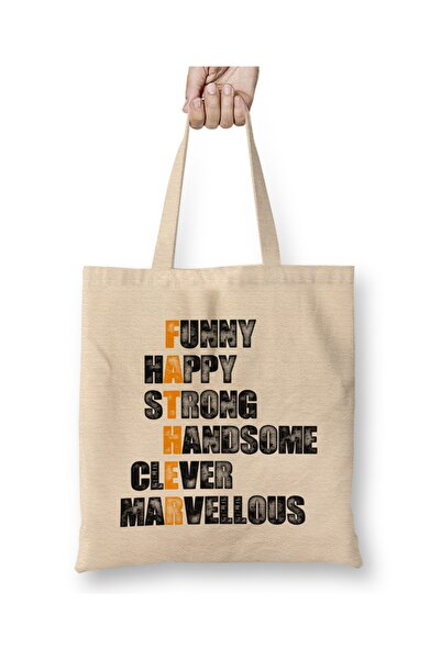 Baskı Dükkanı Poklon za Očev dan za oca 00118 Tkanina Torba Duga Sa ručkom