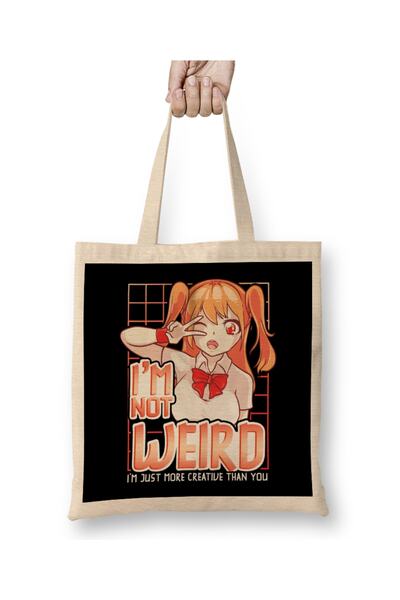 Baskı Dükkanı Nisam čudan, samo sam kreativniji od tebe Anime torba Torba dug...