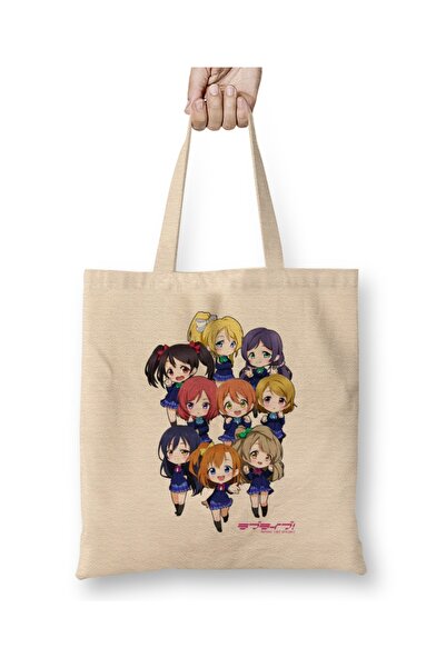 Baskı Dükkanı ويبو لوف لايف! حقيبة يد سكول أيدول بروجيكت بمقبض طويل