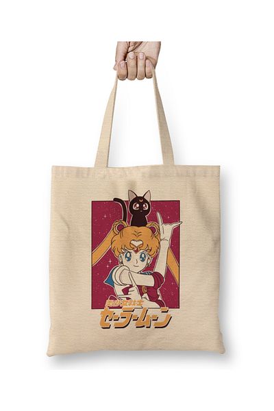 Baskı Dükkanı Geantă din pânză Sailor Moon 010 cu mâner lung