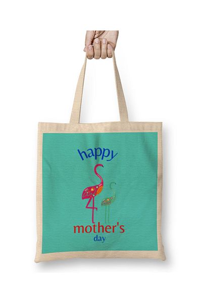 Baskı Dükkanı Happy Mothers Day 2021 υφασμάτινη τσάντα με μακριά λαβή