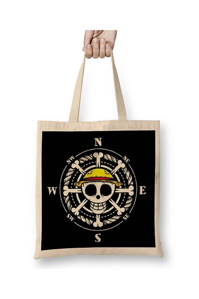 Baskı Dükkanı Geantă din pânză cu logo One Piece, cu mâner lung