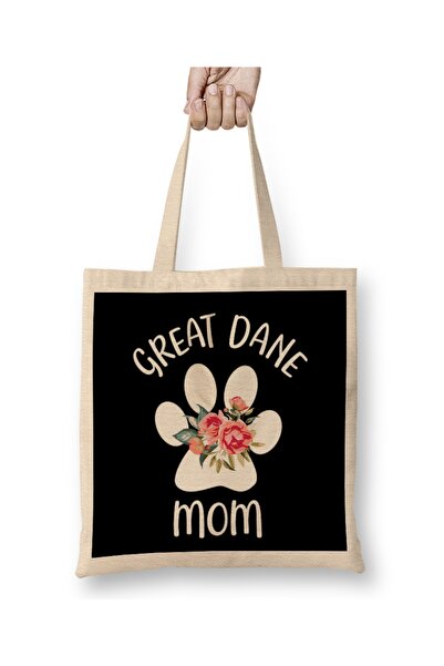 Baskı Dükkanı Mama nemačke doge 02 Tkanina Torba Duga Sa ručkom