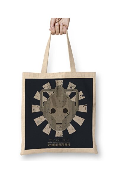 Baskı Dükkanı Cyberman retro japanska Dr Who odjeća Torba duga Sa ručkom