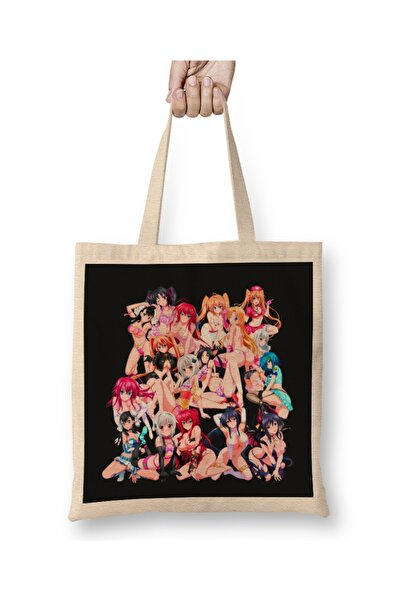 Baskı Dükkanı Srednjoškolska DxD odeća Torba duga Sa ručkom