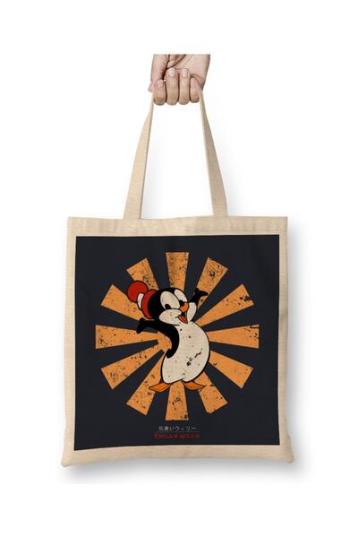 Baskı Dükkanı Chilly Willy retro japanska tkanina Torba duga Sa ručkom