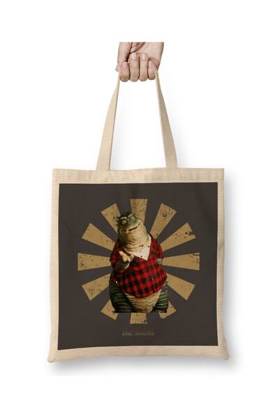 Baskı Dükkanı Earl Sinclair Retro Japanska tkanina Dinosauri Torba Duga Sa ru...