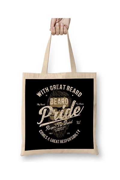 Baskı Dükkanı Fun Cool Vintage Beard Pride υφασμάτινη τσάντα με μακριά λαβή